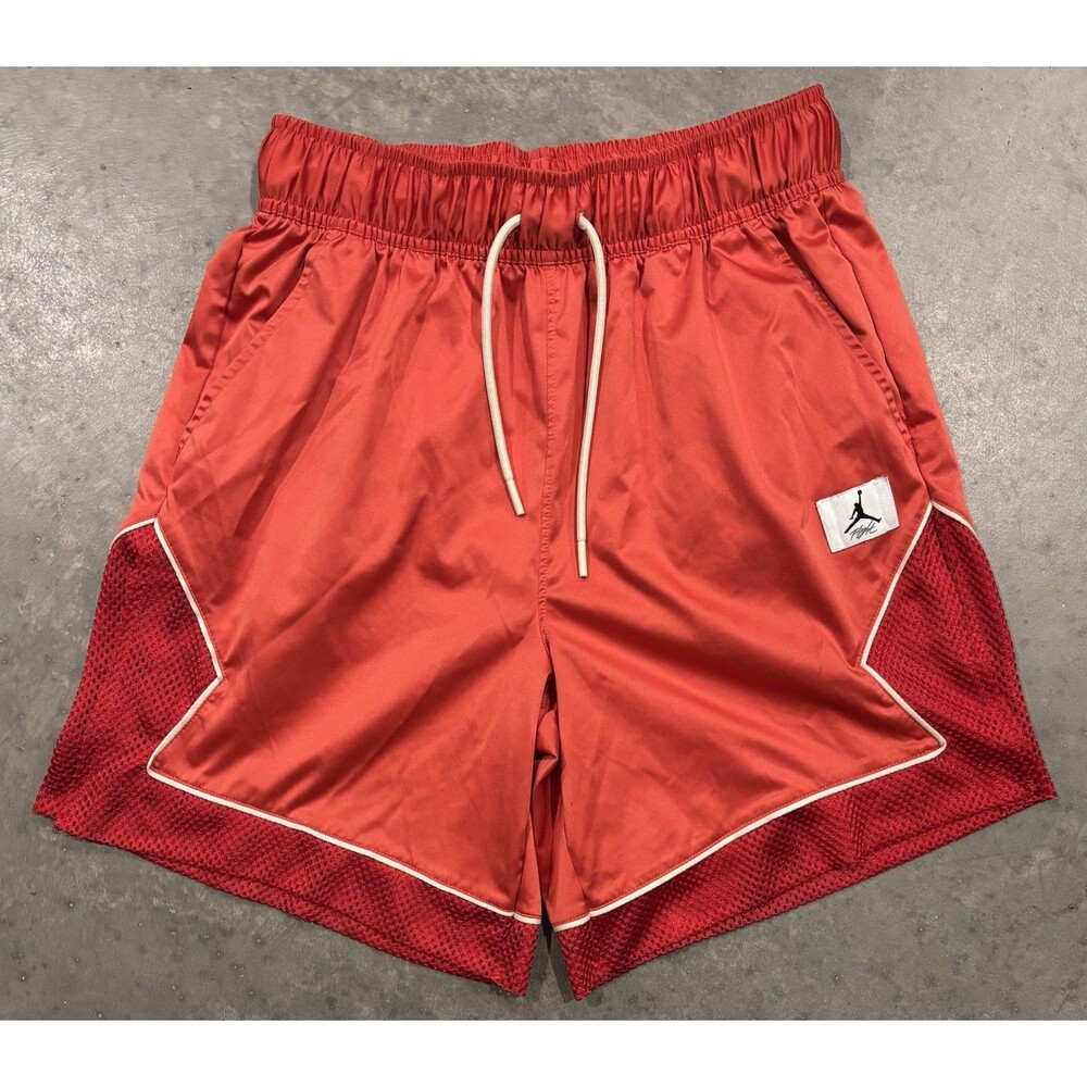Air Jordan Essentials Diamond Women's Shorts Red Satin Loose Fit Sz S DO5041 605